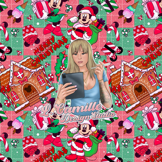 Checkered M.O.U.S.E Christmas Seamless File